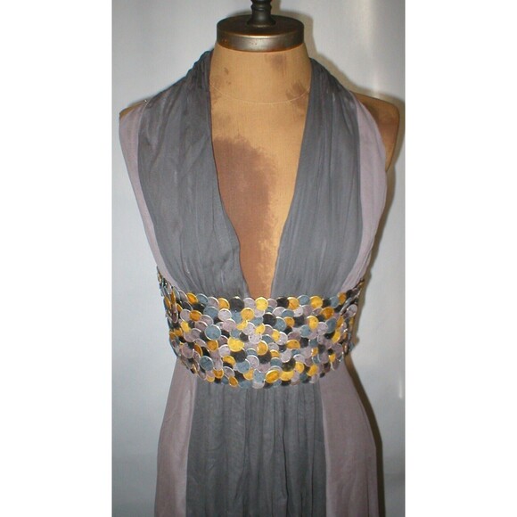 New Womens NWT $3100 40 2 4 USA Malandrino Catherine Long Silk Gray Gown Dress - Picture 3 of 12